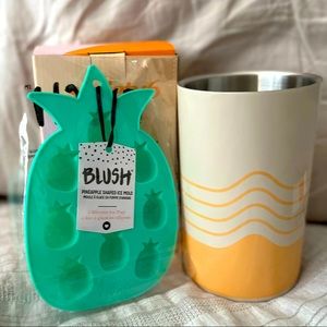 NWT Society 6 Wine Chiller and Blush Pineapple shaped Ice Mold